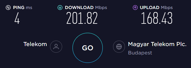 Speedtest from laptop