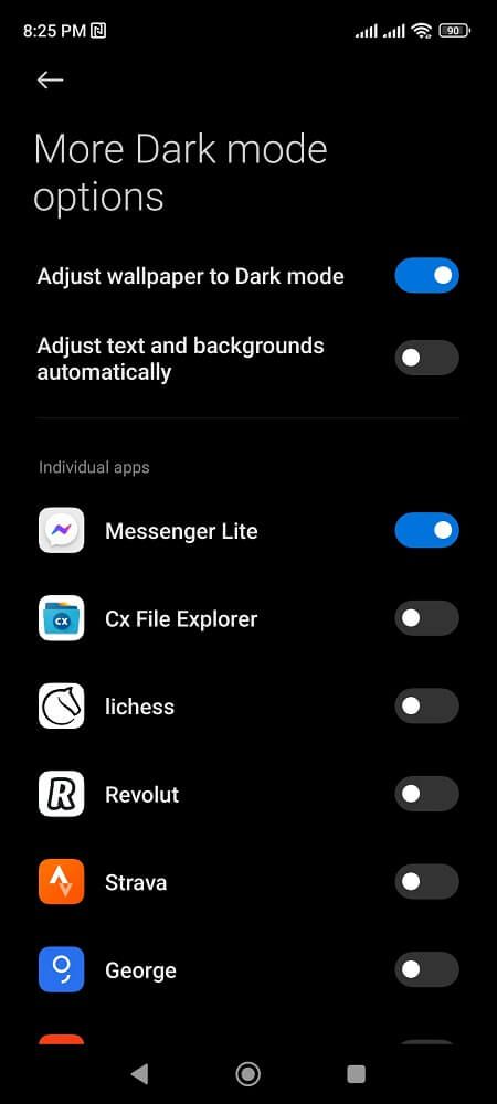 More Dark Mode for Messenger Lite