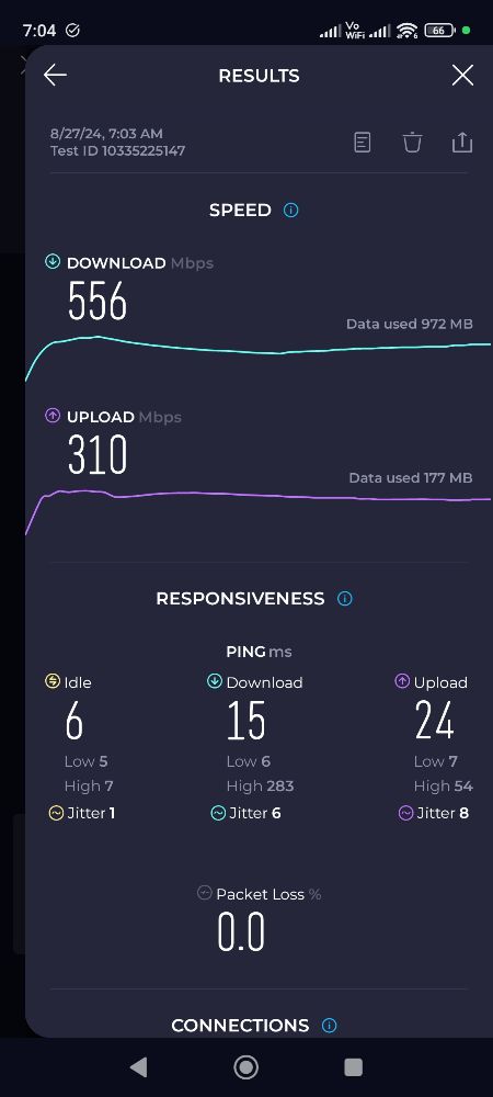 ASUS AX57 speedtest