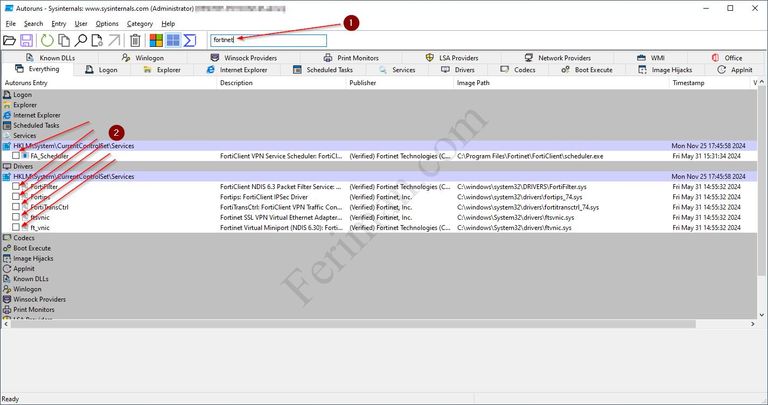 Disable Fortinet VPN on Windows