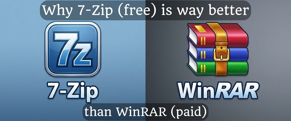 Why 7-Zip (free) is way better than WinRAR (paid)