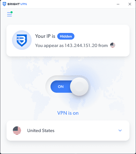 Bright VPN connected
