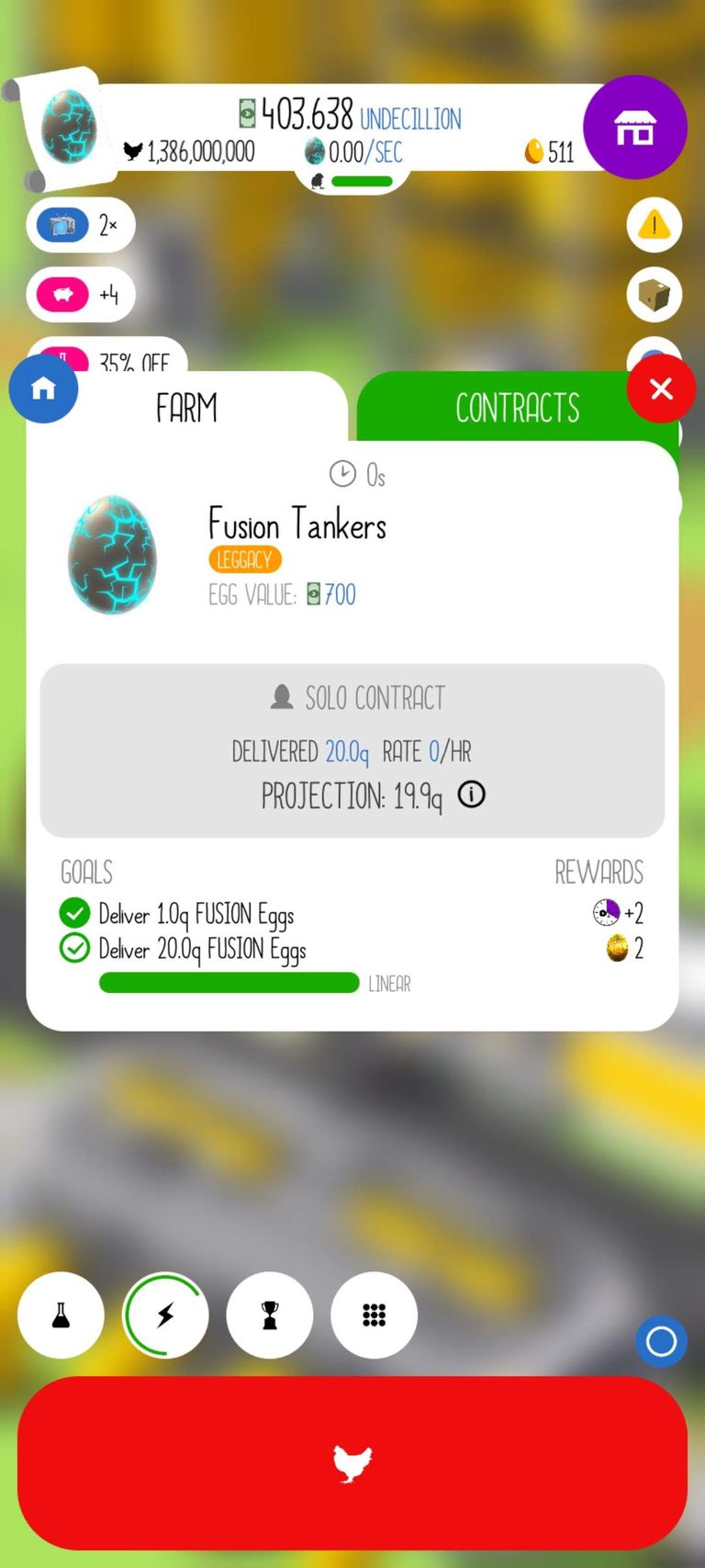 Egg Inc Projection after
