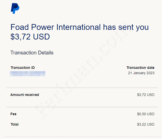 Payout from Freeward to PayPal